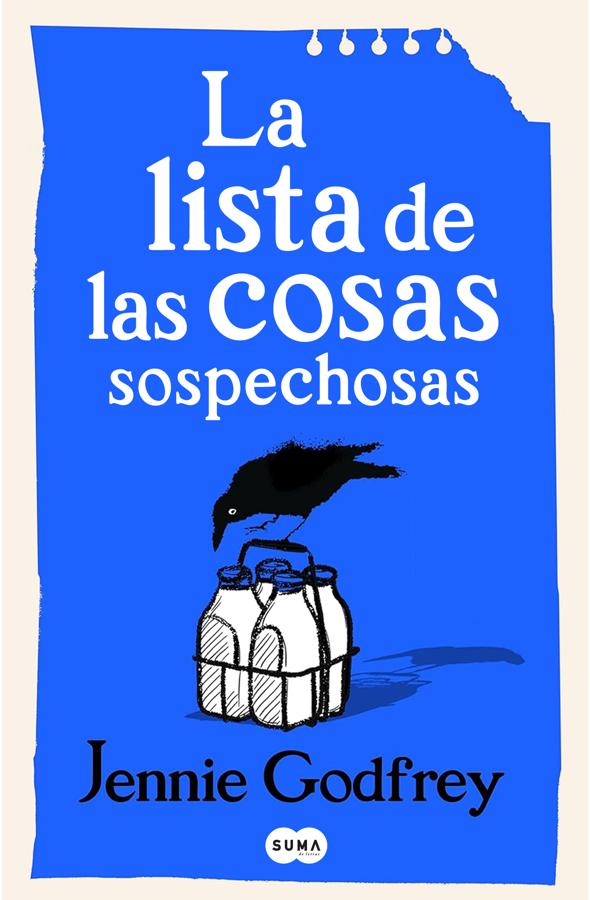 Couverture de la liste des choses suspectes, par Jennie Godfrey. / Somme de lettres.