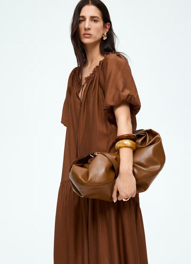 Longue robe au chocolat brun surdimensionné