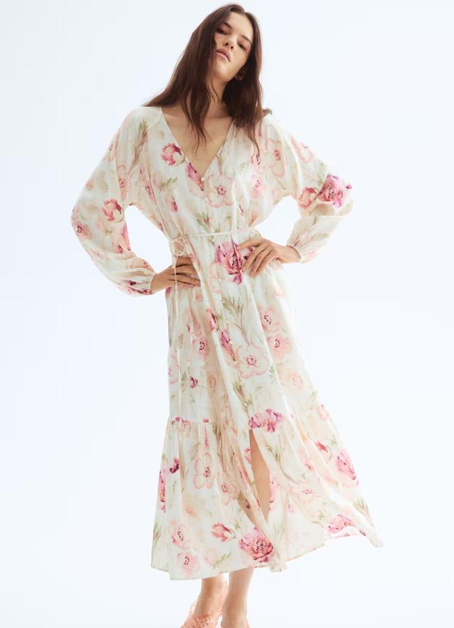 Robe longue avec imprimé fleur
