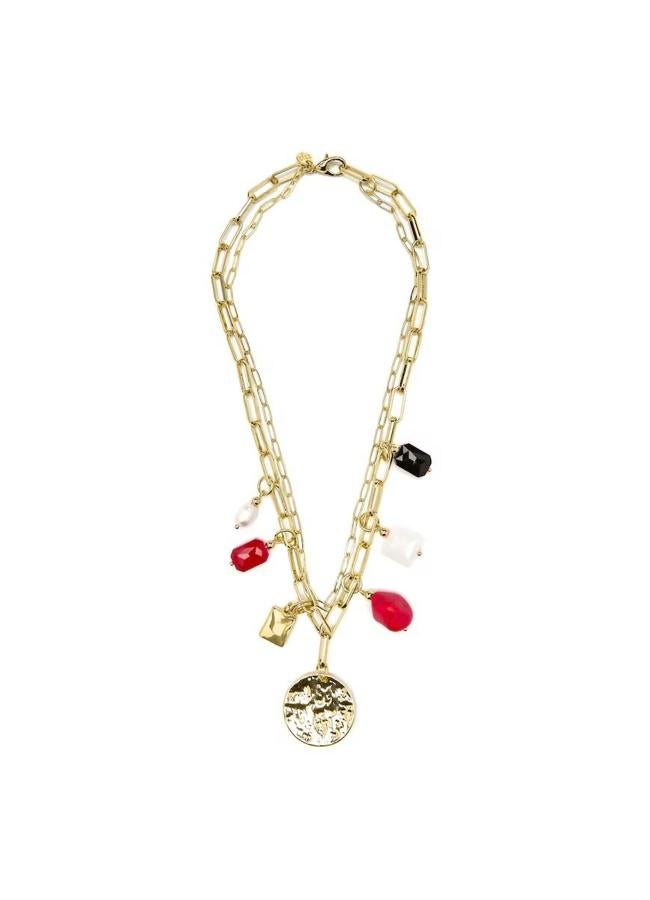 Collier multi-chaîne avec charmes boho