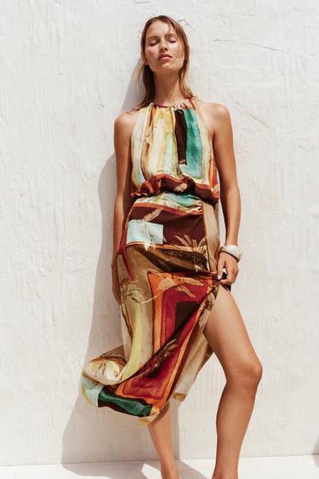 Robe imprimée tropicale Zara.