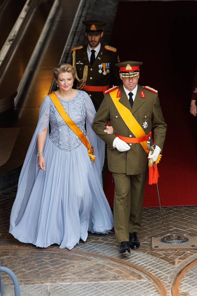 La grande duchesse du Luxembourg, Estefanía de Lannoy, à côté du Grand-Duke Guillermo.