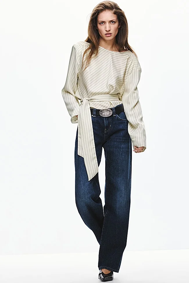 Blouse imprimée rayures Mango (35,99 euros)