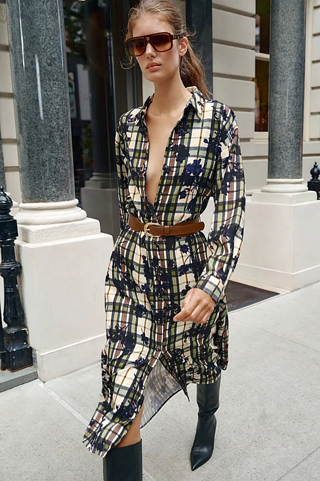 Robe chemise + bottes hautes