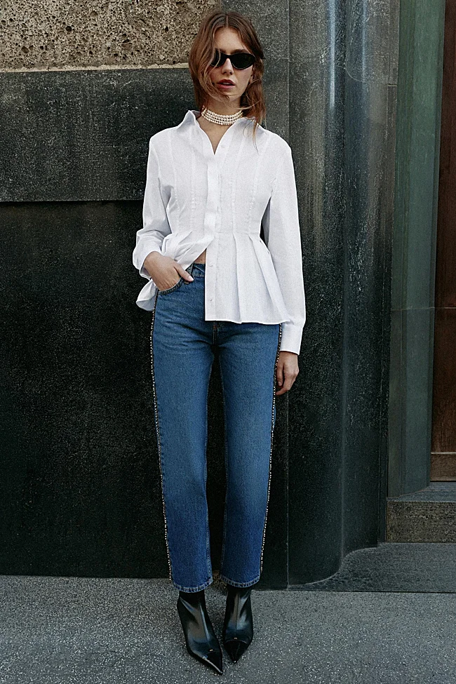 Jean Zara avec perles (39,95 euros)